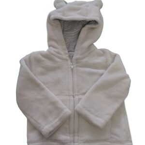 Quiltex NWOT Baby Cotton Creamy Fuzzy Soft Hoodie Toddler Sweater Pockets Top